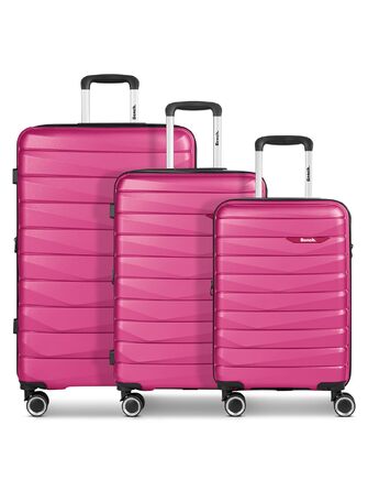 Набір валіз для подорожей Bench Paris, 3 предмети, поліпропілен, Arctic-pink — дорожні тролеї з TSA-замком та 4 подвійними колесами
