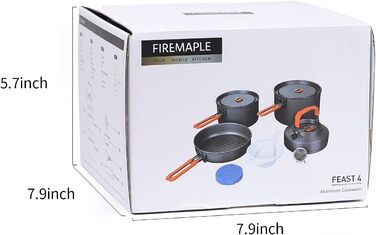 Набір кухонного посуду Fire-Maple Feast 4 для кемпінгу та відпочинку на природі (4-5 осіб)