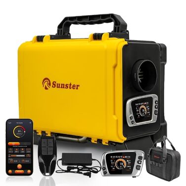 Автономний дизельний обігрівач Sunster HTB1 8кВт для вантажівок та кемперів з керуванням через додаток, режимом плато та низьким рівнем шуму