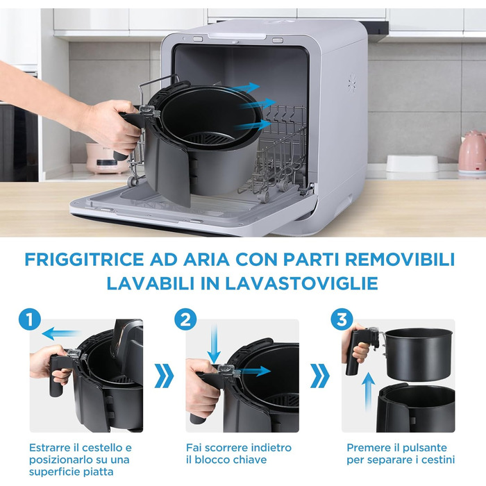 Аерофритюрниця Midea MF-TN35D2 3,5 л, без олії, 200°C, таймер 60 хв, мультифункціональна, чорна