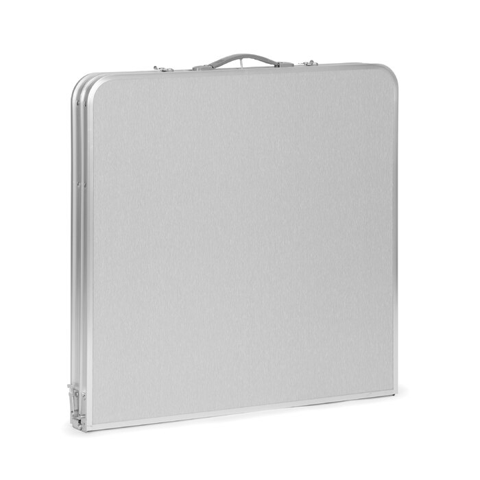 Туристичний стіл Bauerkraft 120x60x70 см, сірий, алюміній, стільниця МДФ