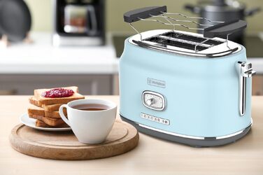 Тостер Westinghouse Retro, рожевий - 2 відділення, широкі прорізи, підставка для підігріву, 815 Вт