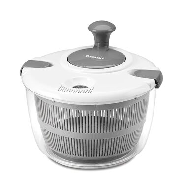 Салатниця-сушарка Cuisinart CTG-00-SAS велика 5 л, біло-сіра - для миття, віджимання та сушіння салату, фруктів та овочів