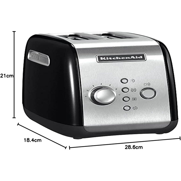 Тостер KitchenAid 5KMT221EER на 2 тости, чорний - професійний тостер для дому