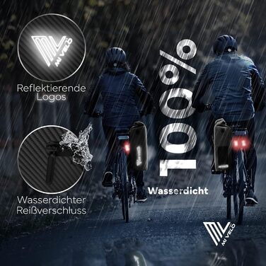 Велосипедна сумка MIVELO для багажника 3в1 — рюкзак, сумка через плече, водонепроникна, без ПВХ, з відділенням для ноутбука (карбон)