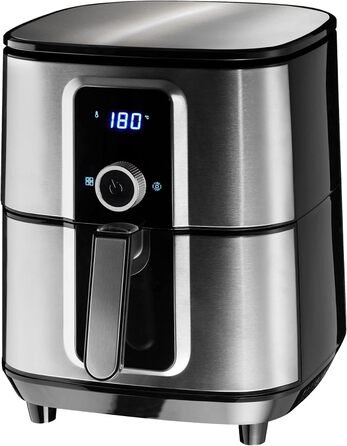 Tectake XXL аерофритюрниця 10,2 л, без олії, 8 програм, сенсорний дисплей, срібляста, рецепт у комплекті