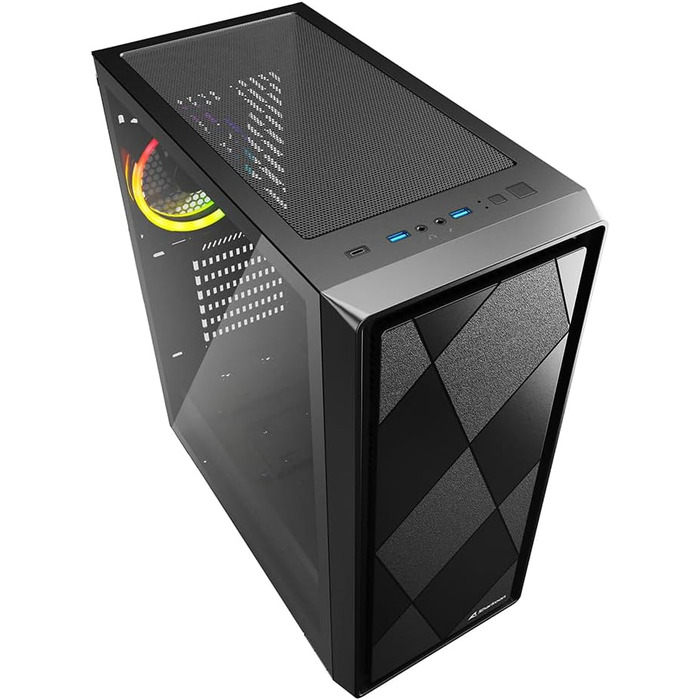 Корпус для ПК Sharkoon VS8 RGB Midi ATX, чорний