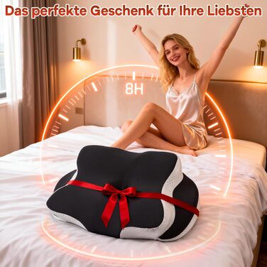 Подушка для шиї з піни Memory Foam - ортопедична подушка для сну на боці, спині та животі (чорна)