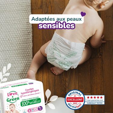 Екологічні підгузки Love & Green, розмір 4+ (168 шт)