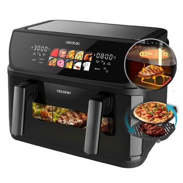 Аерофритюрниця Cecotec Cecofry & Grill Duoheat 4000 з грилем, 4 л, 1900 Вт, регулювання температури 40-200°C, 10 програм, Inox