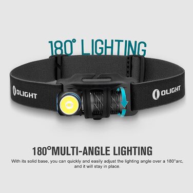 Ліхтарик-налобний OLIGHT Perun 2 Mini LED, 1100 люмен, 150 м, USB-зарядка, 5 режимів, водонепроникний, з червоним світлом, для кемпінгу та надзвичайних ситуацій, чорний