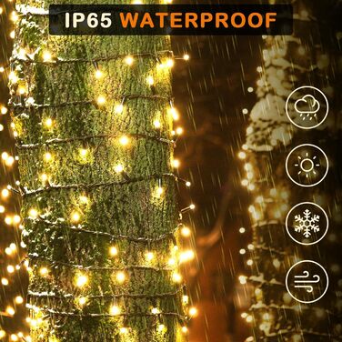 Світлодіодна гірлянда YAGOPAL 100м 800 LED для вулиці та дому, багатоколірна, 8 режимів, з пультом керування та таймером, IP65, для ялинки, тераси та святкового декору