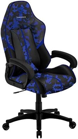 Ігрове крісло ThunderX3 BC1 CAMO синє, ергономічний стілець для геймерів, комп'ютерний стілець з регульованою спинкою, камуфляж