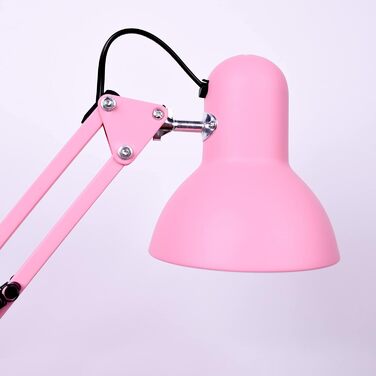 LED настільна лампа Bel Air Home Antigona Flexo, ретро-вінтаж, E27, USB, енергозберігаюча, для офісу та читання, рожева матова (без лампочки)