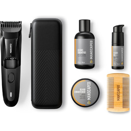 Набір для догляду за бородою MANSCAPED® The Beard Hedger® Advanced: тример, шампунь, кондиціонер, олія, гребінець