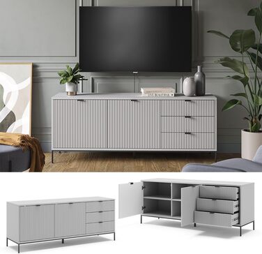 Тумба під телевізор Vicco Eliza сіра 150x42 см, низька