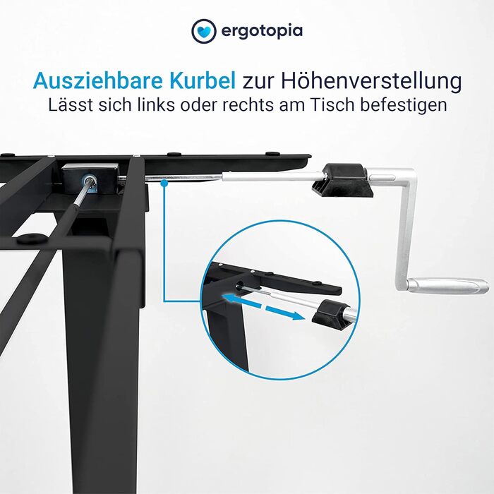 Регульований стіл Ergotopia Desktopia для дому та офісу | Білий | Без стільниці
