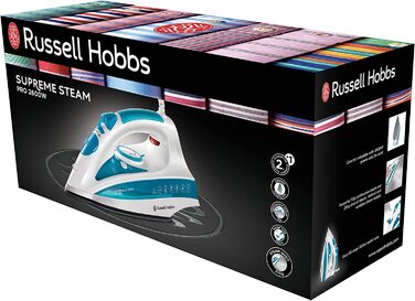 Парова праска Russell Hobbs 20562-56, 2600 Вт, керамічна підошва, резервуар 300 мл, подача пари 70 г/хв, паровий удар 210 г, антинакип, автooчищення, захист від капання