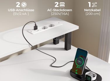 Письмовий стіл Seventable з шухлядами, комп'ютерний стіл з розетками та LED, геймерський стіл з підставкою для монітора, полицею та 2 гаками, для офісу/вітальні (білий, 137 см)