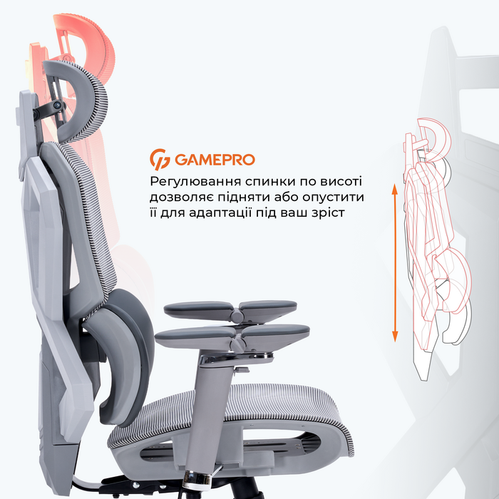 Крісло ігрове GamePro EDGE GC820MG Grey