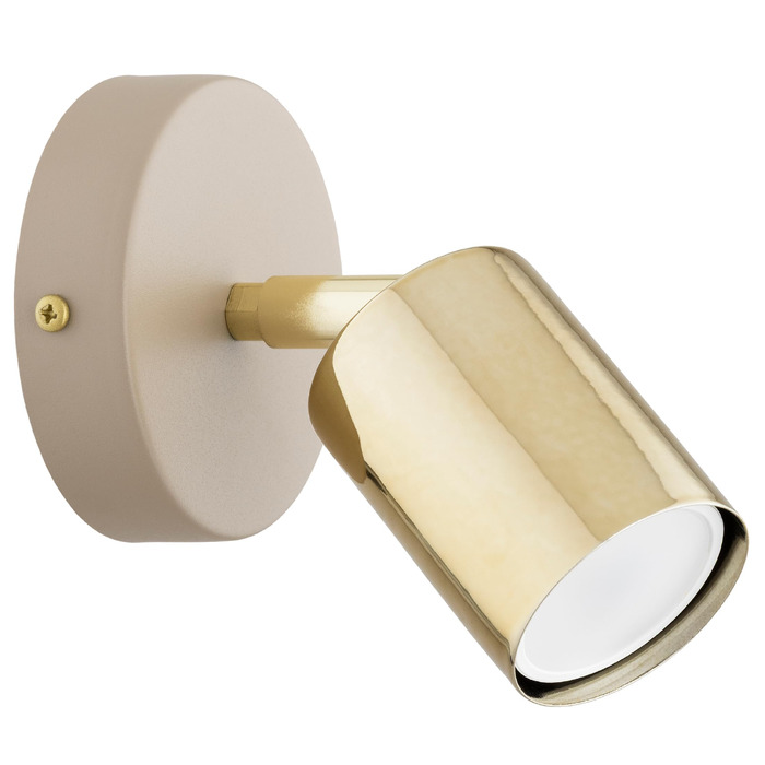 Потоховий світильник-спот Beige, поворотна LED люстра з металу (золота), GU10 для кухні, вітальні та передпокою, сучасний дизайн, 1 лампа