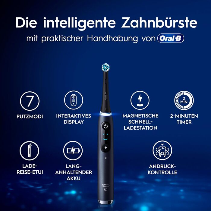 Електрична зубна щітка Oral-B iO Series 9, набір з 2 шт (Чорна та Рожева), 3 додаткові насадки та футляр
