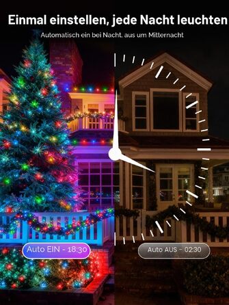Світлодіодна гірлянда для вулиці 30м, 300 LED вогників для новорічного та різдвяного декору (Теплий білий/Кольорова)
