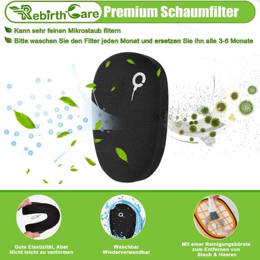 Комплект з 4 фільтрів для пилососів Philips SpeedPro Max Aqua (моделі FC6812, FC6813, FC6822, FC6823, FC6826, FC6723/01, FC6901-FC6904, XC7042/01, XC8045/01, XC8147/01), сумісні з Philips FC5005/01, змінні HEPA-фільтри Rebirthcare