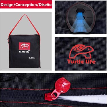 Чохол для садових меблів Turtle Life 213x94x89 см, водонепроникний, для дивана/лавки на 3-4 місця, чорний