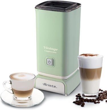 Ariete Vintage Cappucino 2878: Електричний спінювач молока ретро-стилю для капучино та гарячого шоколаду, 250 мл, 500 Вт, зелений