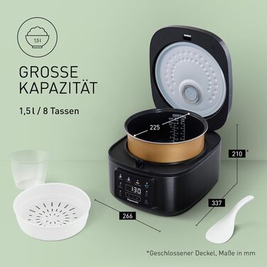 Рисівварка Panasonic SR-DA152WXE 1.5л (8 чашок) з функцією пароварки, чорна - Fuzzy Logic, BPA-free