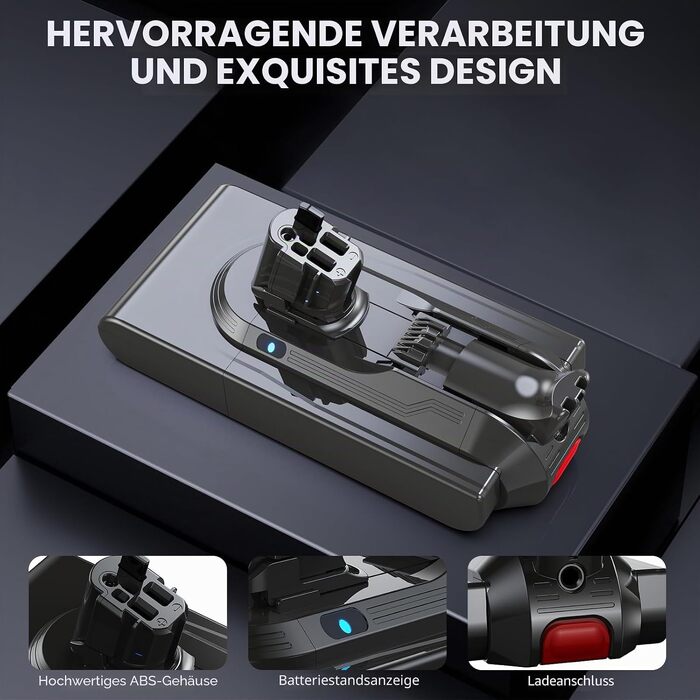 Акумулятор Morpilot V8 8000mAh для пилососів Dyson Absolute Animal Motorhead Exclusive Fluffy (V11 8.0Ah) з 3 фільтрами