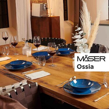 Сніданковий набір з кераміки MÄSER OSSIA, королівський синій, для однієї особи