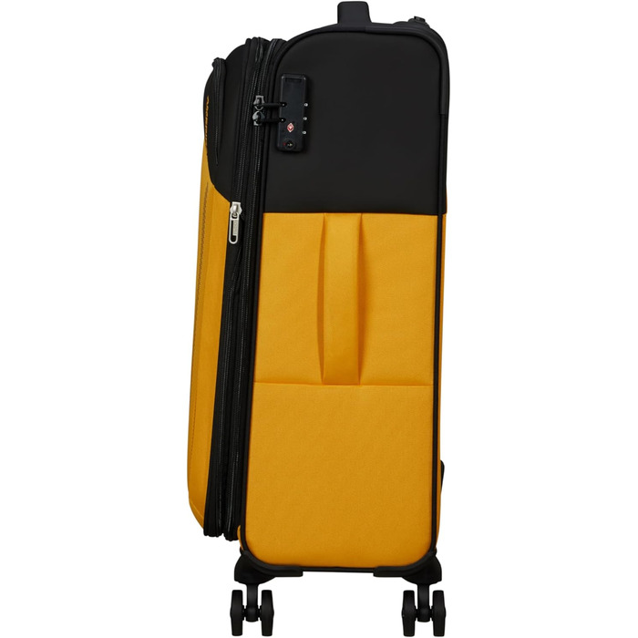 Валіза American Tourister Daring Dash Spinner M, розширювана, 67/75 л, 66.5 см, чорна/жовта