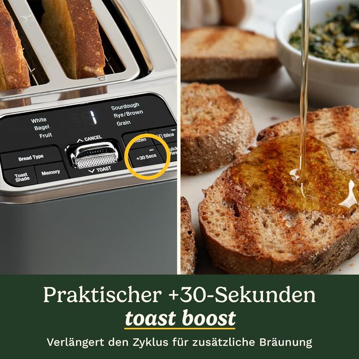 Тостер Cuisinart Smart Elite на 2 тости | Довгі слоти для хліба, пам'ять налаштувань, підйом тостів, режим для булок, розморожування + Boost