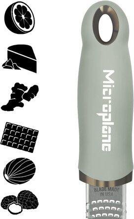 Терка Microplane для цитрусових, пармезану, імбиру, шоколаду та мускатного горіха, салатова, з нержавіючої сталі, виготовлена в США