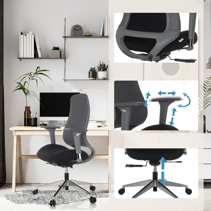 Офісне крісло / поворотне крісло HENFIELD G тканина чорна hjh OFFICE