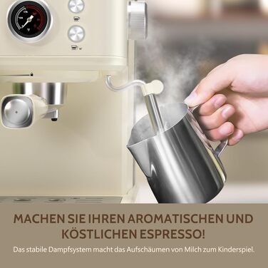 Кавомашина еспресо Empstorm з капучинатором, 20 бар, для меленої кави (біла, EM-04E-20Bar)