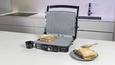 Електрогриль Cecotec Rock'n Grill 2000 з антипригарним покриттям RockStone, 2000 Вт, нержавіюча сталь та пластик