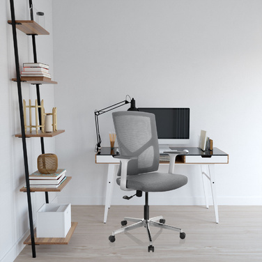 Офісне крісло / Поворотне крісло BRETON BASE W Тканина / Сітка Сіра HJH OFFICE