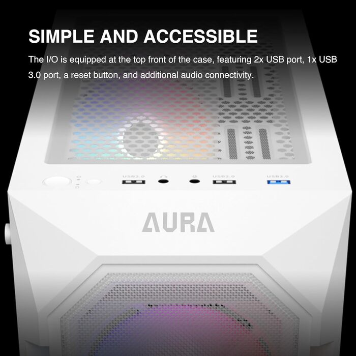 Ігровий корпус GAMDIAS Aura GC1 Elite WH ARGB з підсвіткою