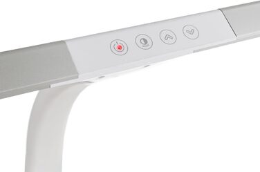 FeinTech LTL00320E Велика LED настільна лампа 80 см, димована, з прищіпкою, біло-срібляста