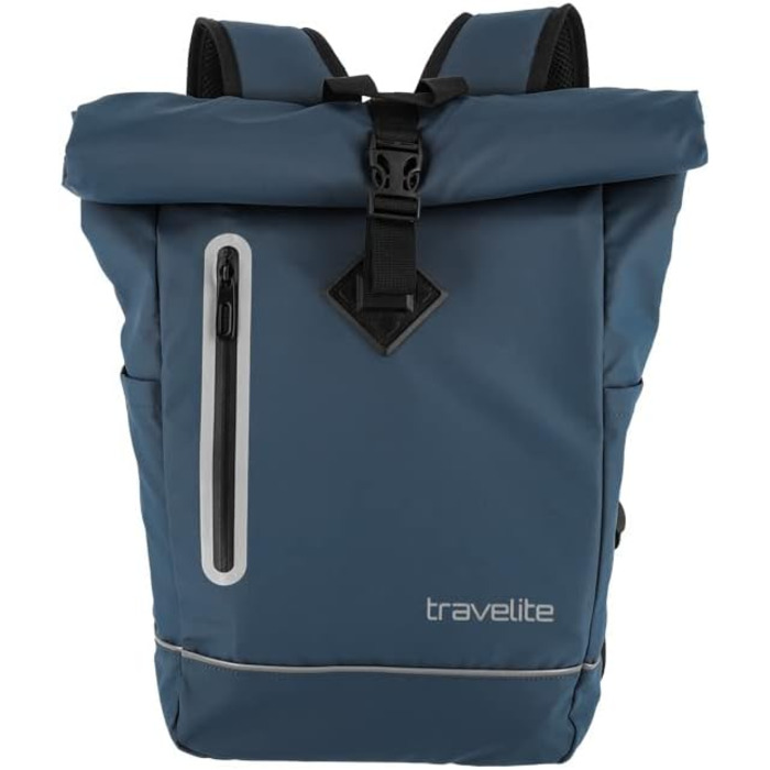 Рюкзак travelite Rolltop 19 л водонепроникний для велосипеда та міста, з відбивачами, синій (марін)