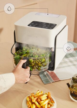 Фритюрниця повітряна 4.2л з парогенератором, 6 програм, білий колір, 1300W