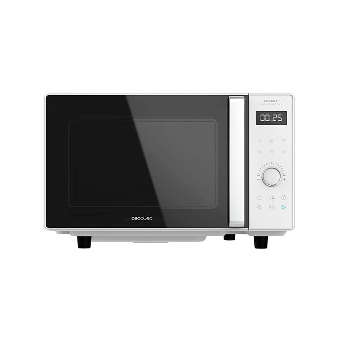 Мікрохвильова піч Cecotec GrandHeat 2500 Flatbed Touch White 800 Вт, 25 л - сенсорне управління, 8 програм, таймер
