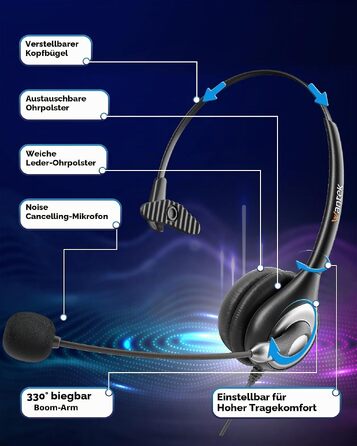 Бездротова гарнітура Wantek з мікрофоном та зарядною станцією, Bluetooth-навушники з USB-адаптером для кол-центру, офісу, Zoom, Skype та Teams (фіолетовий)