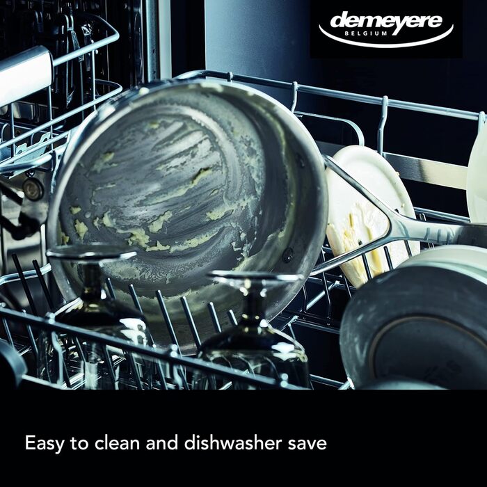 Demeyere Essential 5 конічна сталева каструля для індукції та духовки, 20 см, 5-шаровий нержавіючий метал, без кришки, гарантія 30 років
