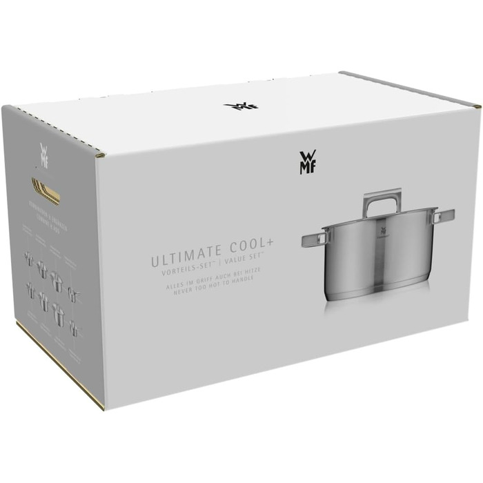 Каструля WMF Ultimate Cool 16 см без кришки, 1,4 л, індукційна, нержавіюча сталь Cromargan, матова, мірна шкала, можна мити в посудомийній машині, маленький молочний сотейник