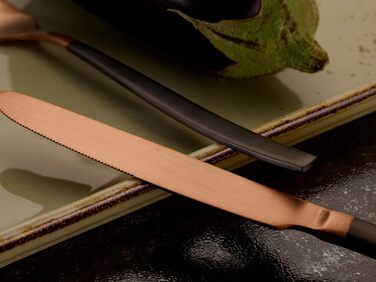 Набір столових приборів Echtwerk Positano Due-Bronze/Black, 24 предмети, для 6 осіб, матова нержавіюча сталь 18/10, преміум якість, для сервірування столу, весіль та святкових подій