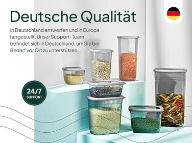 Uandu герметичні контейнери для зберігання продуктів, набір 12 шт, BPA Free, органайзер для кухні, контейнери для сипучих і сухих продуктів